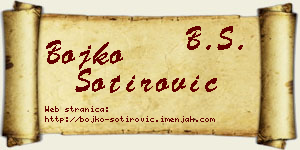 Bojko Sotirović vizit kartica